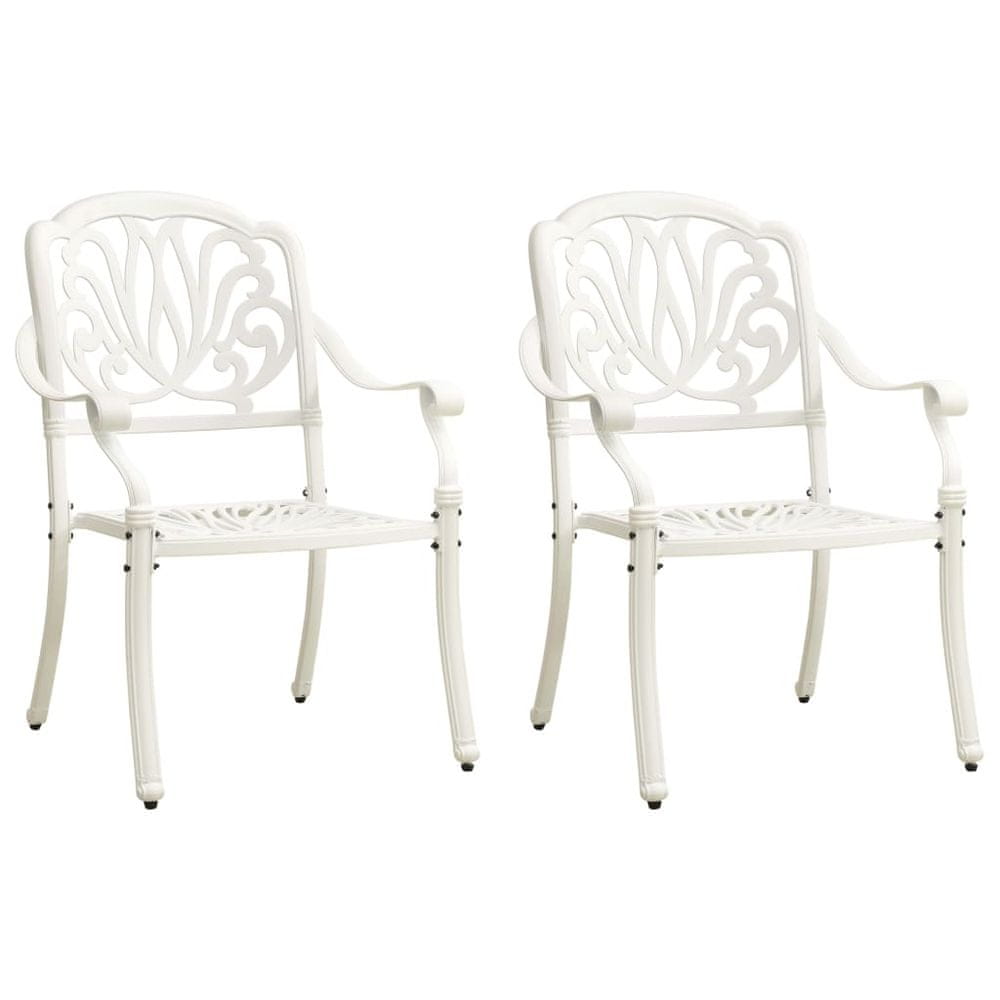 Petromila vidaXL Záhradné stoličky 2 ks odlievaný hliník biele