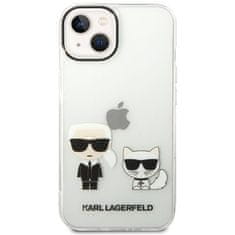 Karl Lagerfeld Kryt na mobil Ikonik Karl and Choupette na Apple iPhone 14 Plus - průhledný