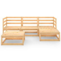 Vidaxl 5-dielna záhradná sedacia súprava masívne borovicové drevo