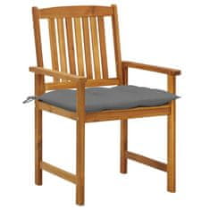 Vidaxl Záhradné stoličky s podložkami 8 ks akáciový masív