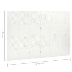 Petromila vidaXL 6-panelové paravány 2 ks biele 240x180 cm oceľ