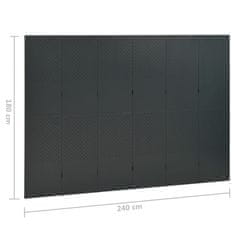 Vidaxl 6-panelové paravány 2 ks antracitové 240x180 cm oceľ
