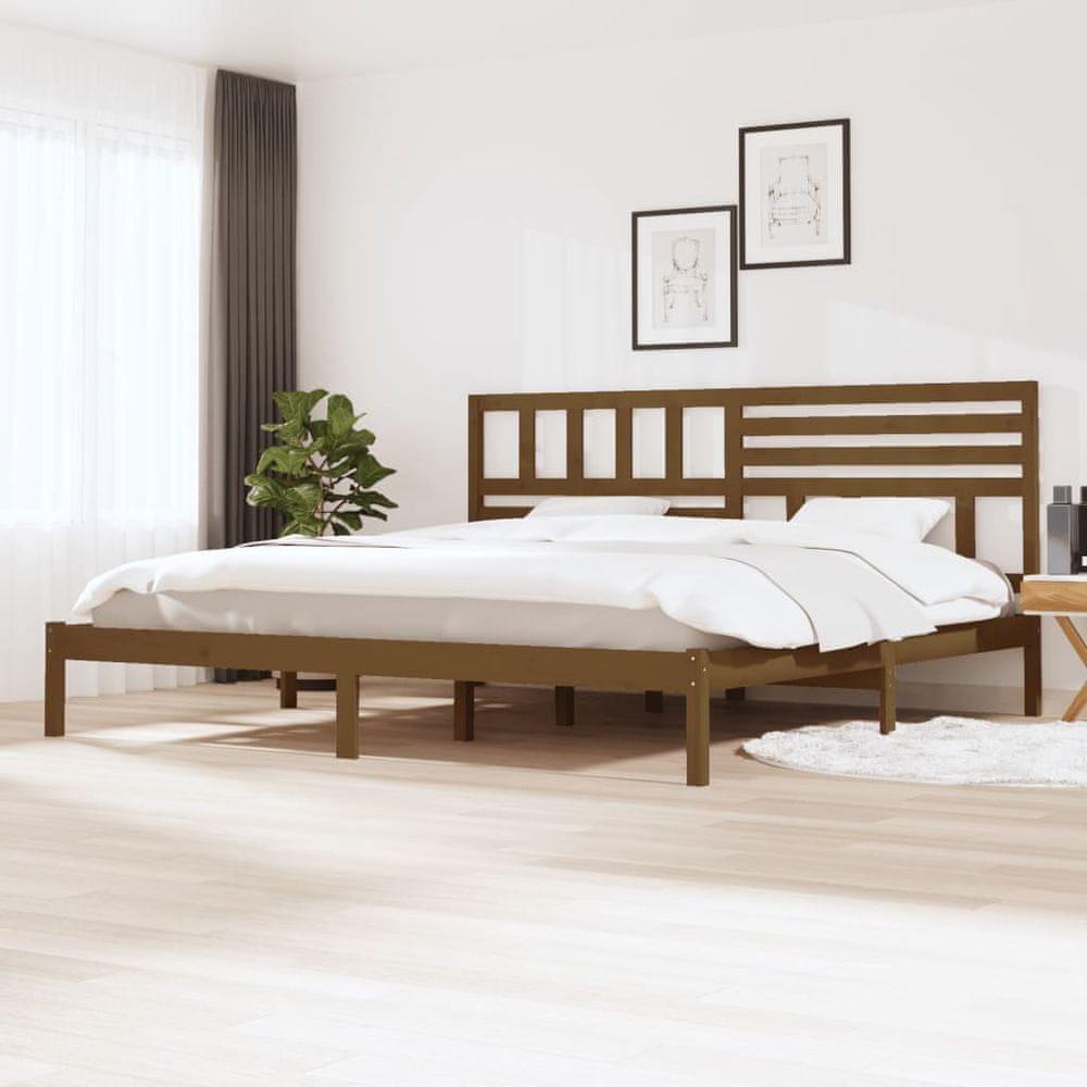 Vidaxl Rám postele, medovo hnedý, masívne borovicové drevo, 180x200 cm, 6FT