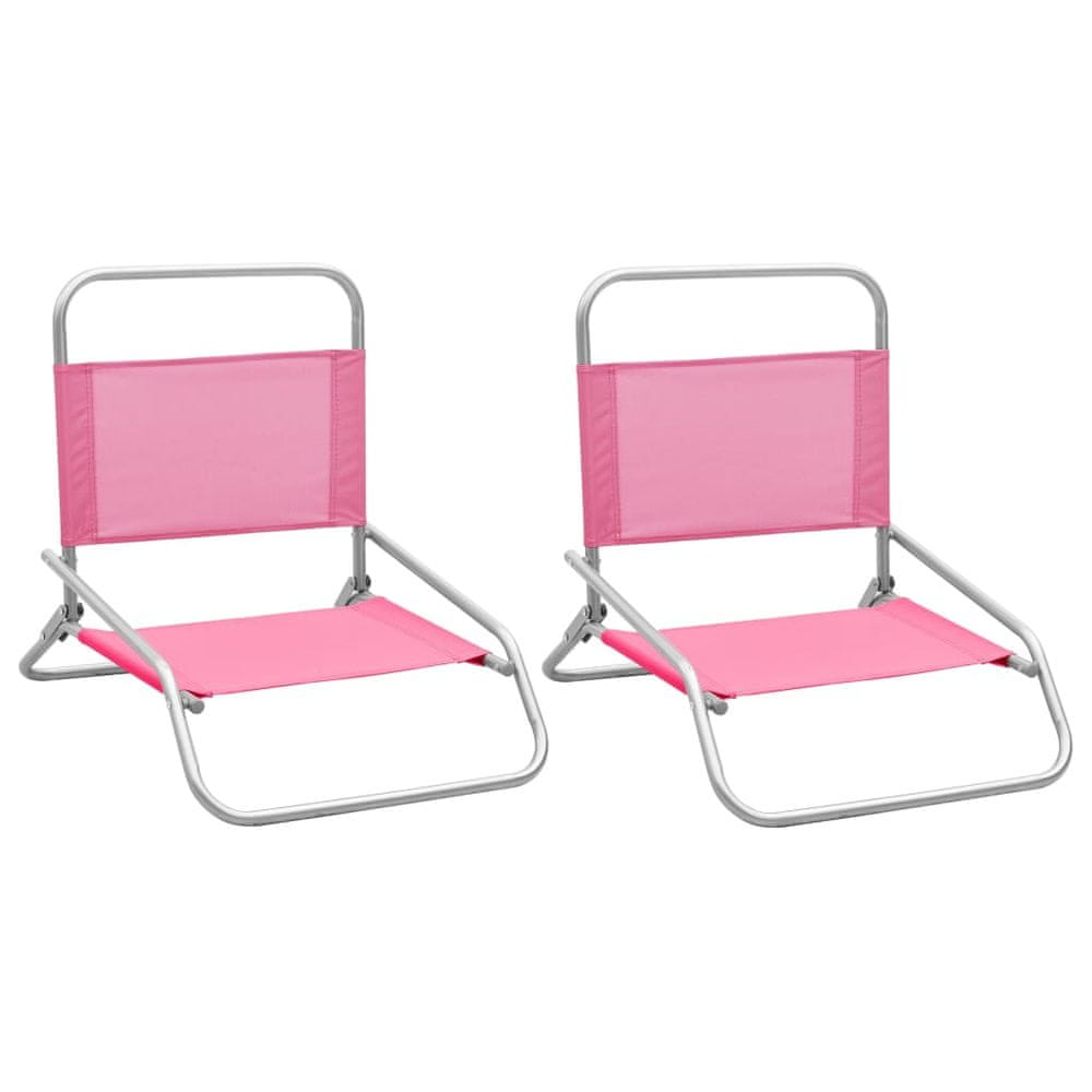 Petromila vidaXL Skladacie plážové stoličky 2 ks ružové látka