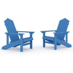 Vidaxl Záhradné stoličky Adirondack, 2 ks, HDPE, modrá