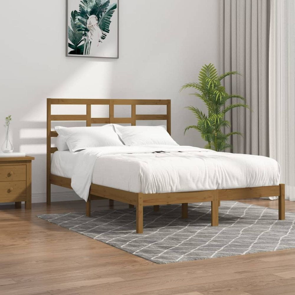 Vidaxl Rám postele, medovo hnedý, masívne drevo, 120x200 cm