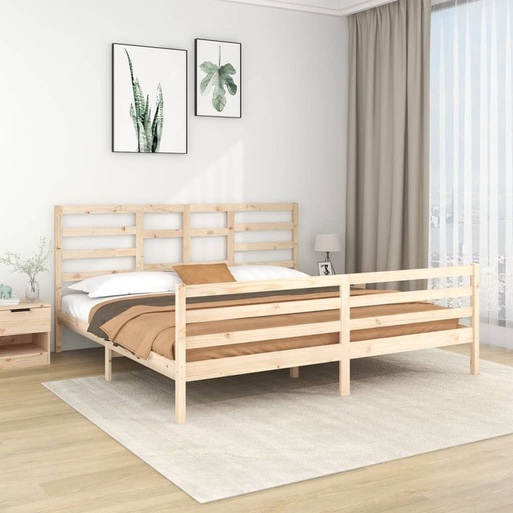 Vidaxl Rám postele, masívne drevo, 200 x 200 cm