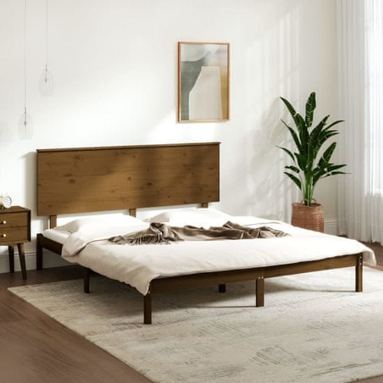 Vidaxl Rám postele, medovo hnedý, masívne borovicové drevo, 160 x 200 cm