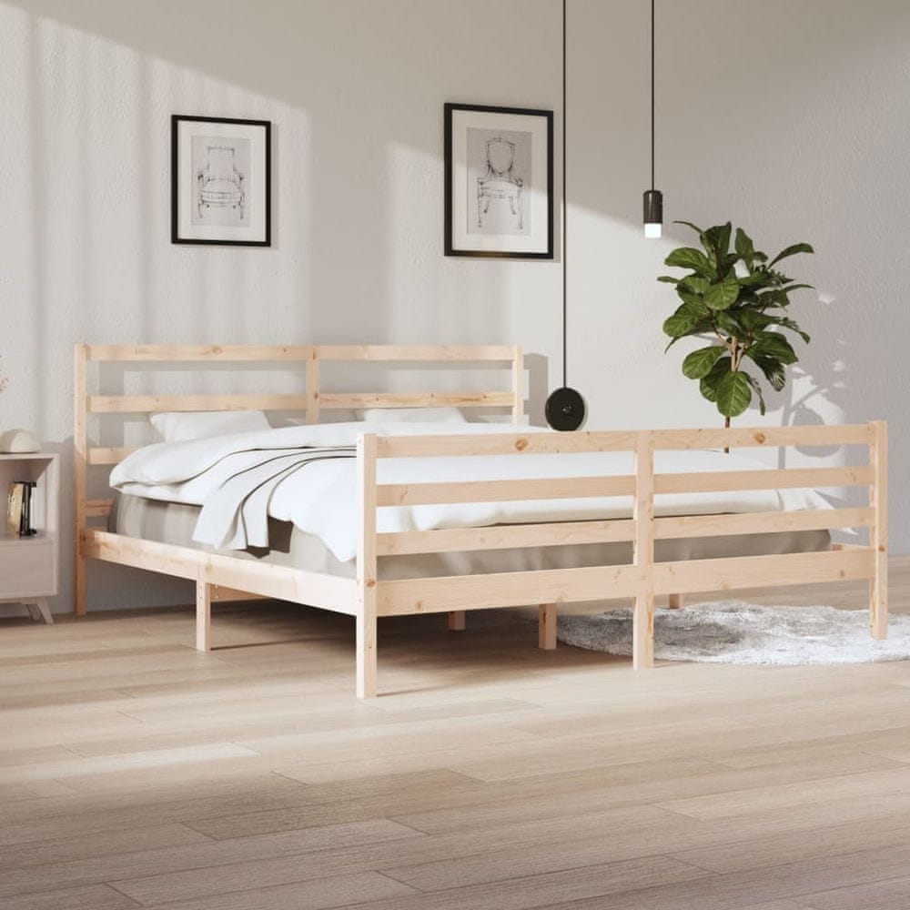 Vidaxl Rám postele, masívne borovicové drevo, 200 x 200 cm