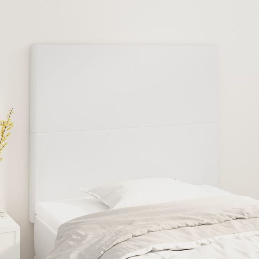 Vidaxl Čelá postele 2 ks biele 100x5x78/88 cm umelá koža