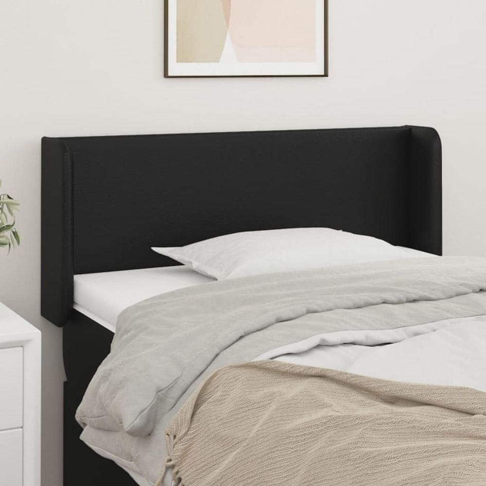 Vidaxl Čelo postele so záhybmi čierne 83x16x78/88 cm umelá koža