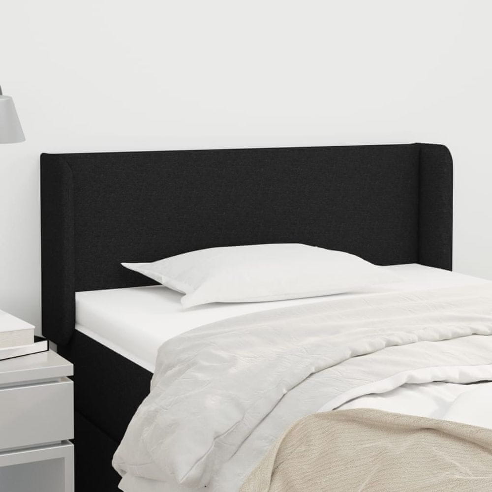 Vidaxl Čelo postele so záhybmi čierne 103x16x78/88 cm látka