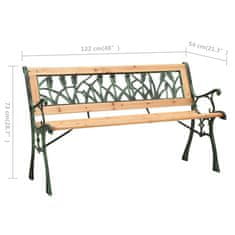 Petromila vidaXL Záhradná lavička 122 cm liatina a jedľové drevo