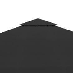 Vidaxl Dvojitá strieška na altánok 310 g/m2, 3x3 m, čierna