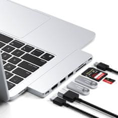 Satechi Pro Hub Slim - adaptér pre Macbook Air a Pro M1 M2 M3, strieborný
