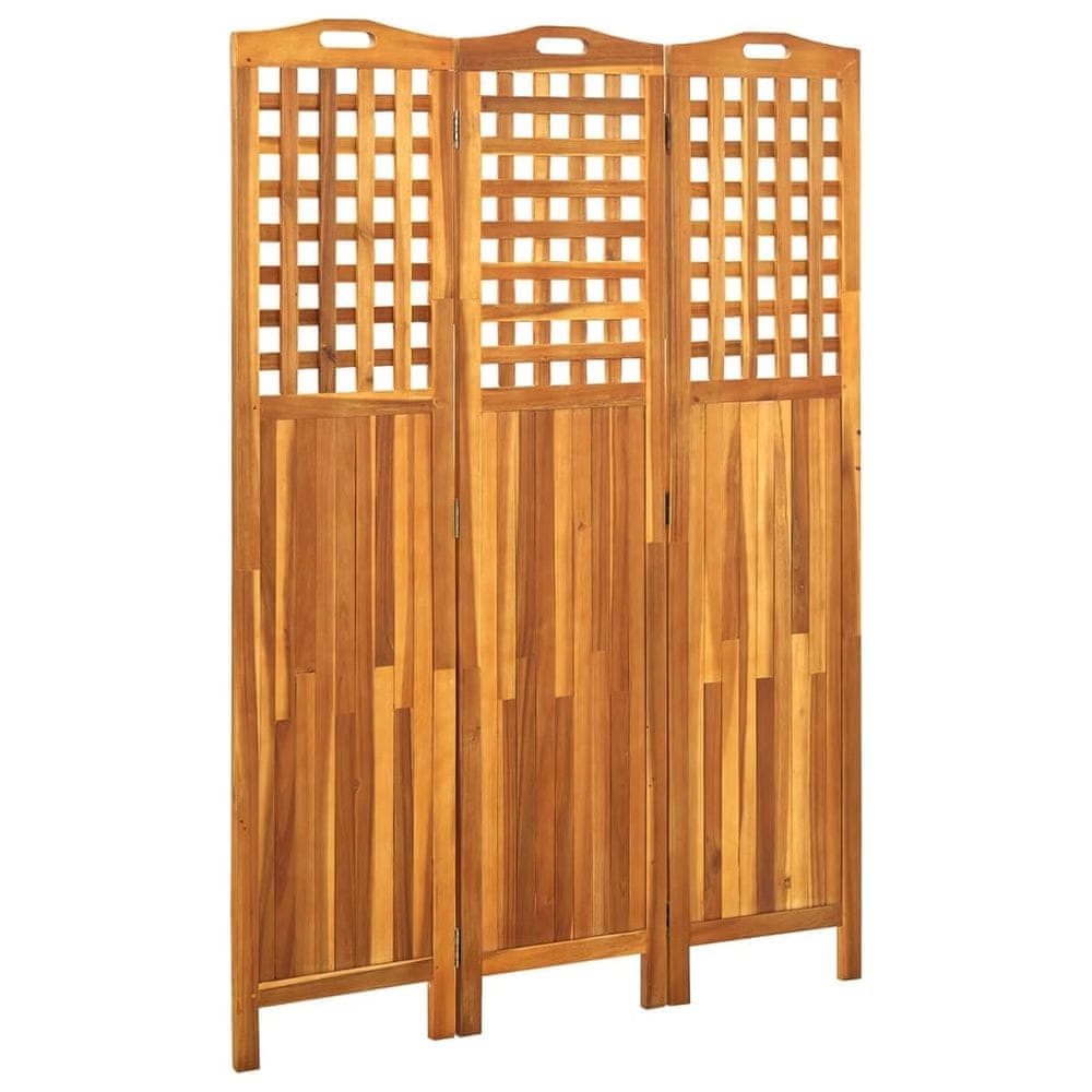 Petromila vidaXL 3-panelový paraván 121x2x170 cm masívne akáciové drevo