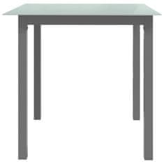 Petromila vidaXL Záhradný stôl bledosivý 80x80x74 cm hliník a sklo