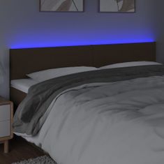 shumee Čelo postele s LED tmavohendé 180x5x78/88 cm látka