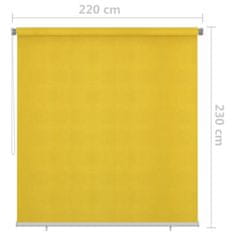 Vidaxl Vonkajšia zatemňovacia roleta 220x230 cm žltá