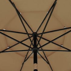Petromila vidaXL 3-stupňový slnečník s hliníkovou tyčou sivohnedý 3,5 m
