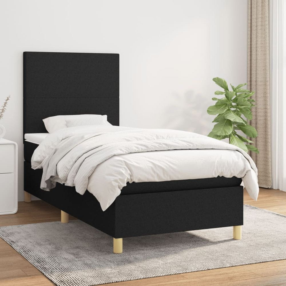 shumee Posteľný rám boxspring s matracom čierny 80x200 cm látka