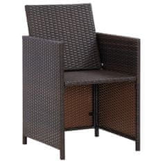 Petromila vidaXL 4-dielna záhradná súprava stoličky s podnožkou polyratan hnedá