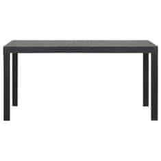 Vidaxl Záhradný stôl, 150x90x72 cm, PP, antracit