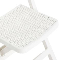 Vidaxl Skladacie záhradné stoličky 4 ks PP biele