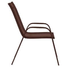 Vidaxl Stohovateľné záhradné stoličky 6 ks hnedé textilénová látka