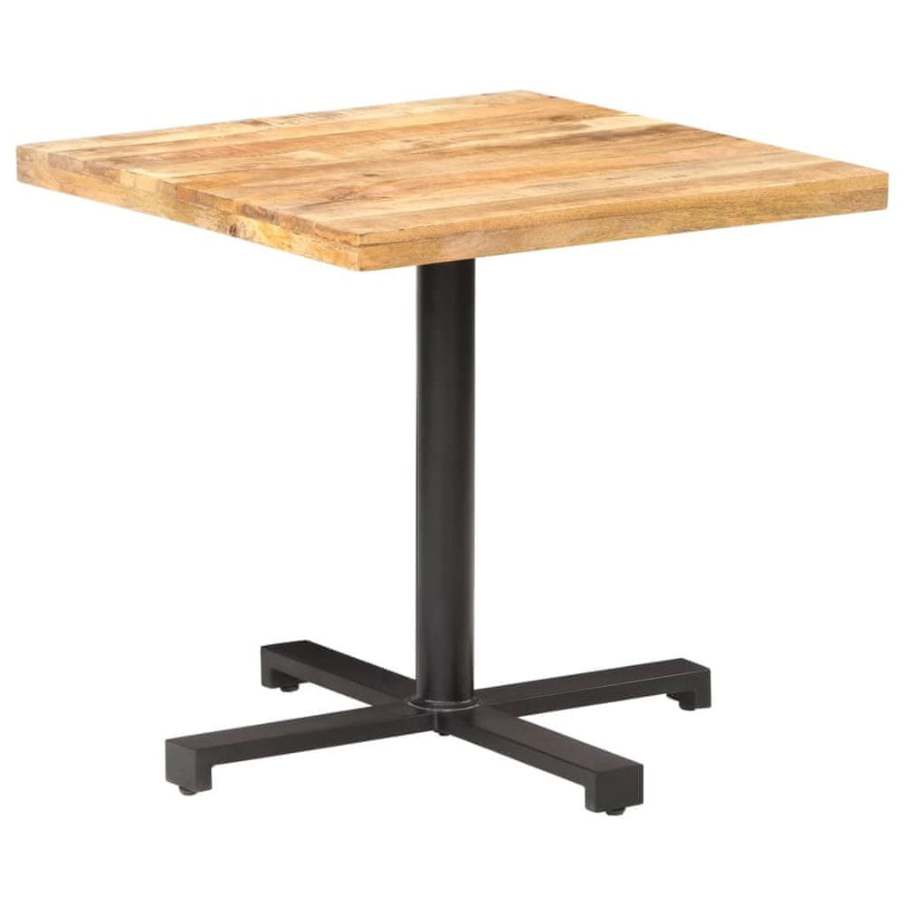 Petromila vidaXL Bistro stôl štvorcový 80x80x75 cm surové mangovníkové drevo
