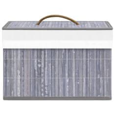 Greatstore Bambusové úložné boxy 4 ks sivé
