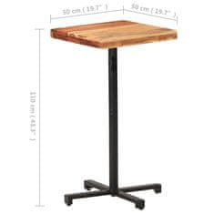 Vidaxl Barový stôl štvorcový 50x50x110 cm akáciový masív