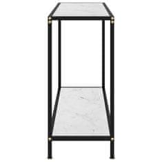 Vidaxl Konzolový stolík, biely 100x35x75 cm, tvrdené sklo