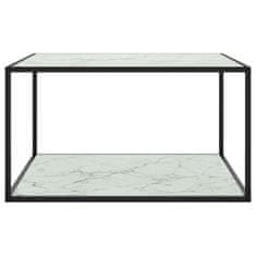 Vidaxl Konferenčný stolík, čierny, biele mramorové sklo 90x90x50 cm