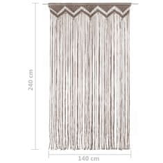 Petromila vidaXL Záclona macrame sivo-hnedý 140x240 cm bavlna
