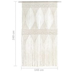 Petromila vidaXL Záclona macrame 140x240 cm bavlna