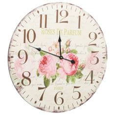 Petromila vidaXL Vintage nástenné hodiny 60 cm kvety