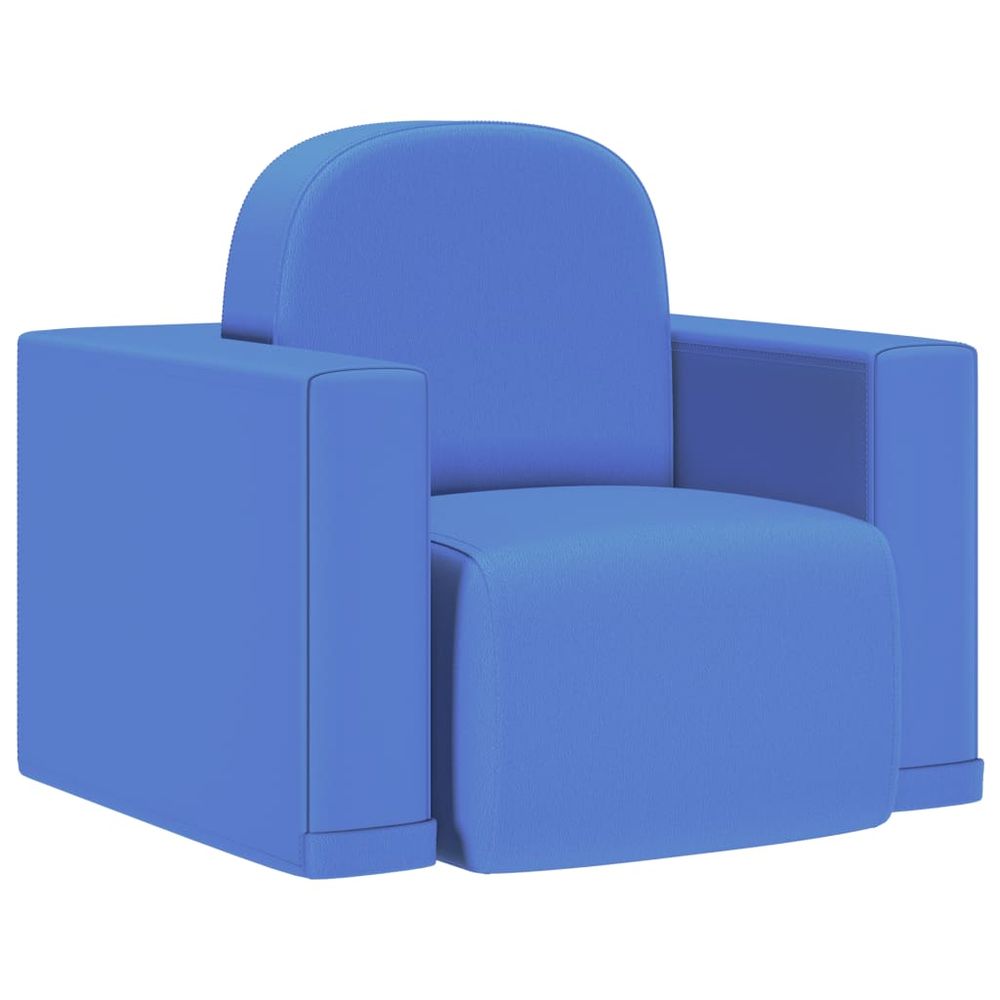 Petromila vidaXL Detská sedačka 2 v 1 modrá umelá koža