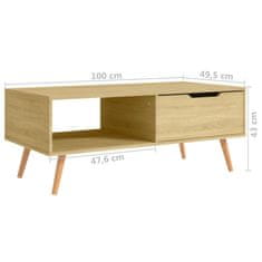 Vidaxl Konferenčný stolík dub sonoma 100x49,5x43 cm drevotrieska