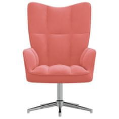 Vidaxl Relaxačné kreslo, ružové, zamatové