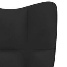 Vidaxl Relaxačné kreslo s podnožkou, čierne, zamat