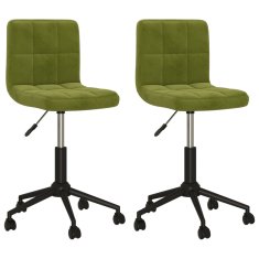 Vidaxl Otočné stoličky, 2 ks, svetlozelená, zamat