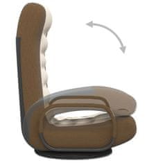 Vidaxl Otočná podlahová stolička hnedá a krémová látková