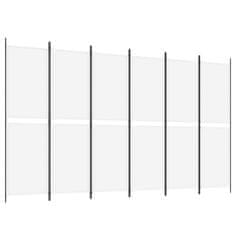 Vidaxl 6-panelový paraván biela 300x180 cm látka