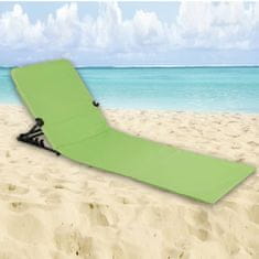 Vidaxl HI Skladacie plážové lehátko zelené PVC