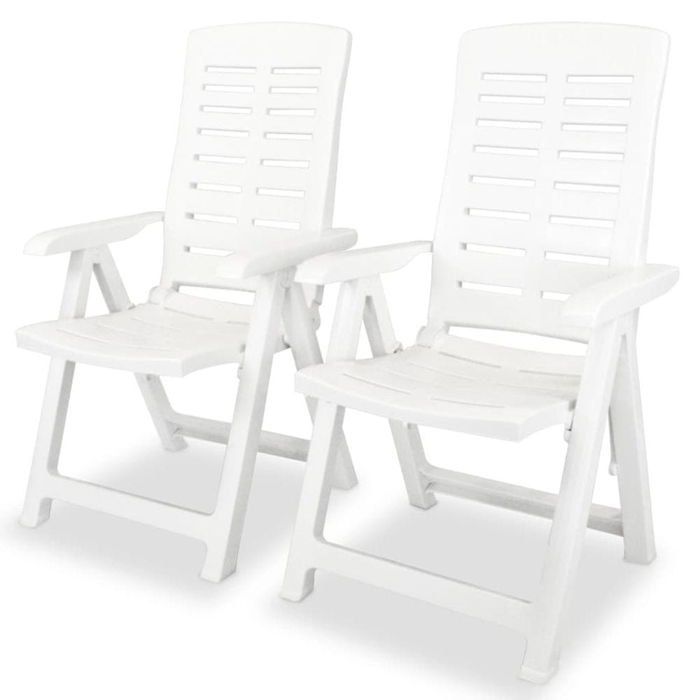 Petromila vidaXL Sklápacie záhradné stoličky 2 ks, plast, biele