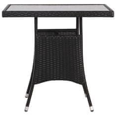 Petromila vidaXL Záhradný stôl čierny 80x80x74 cm polyratanový