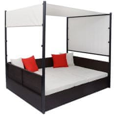 Petromila vidaXL Záhradná posteľ so strieškou hnedá 190x130 cm polyratanová