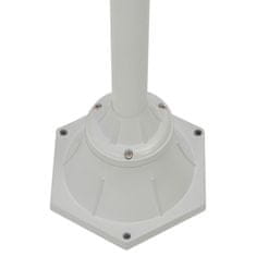 Vidaxl Záhradná stĺpová lampa E27 220 cm hliníková 2 lampáše biela