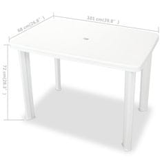 Petromila vidaXL Záhradný stôl, biely 101x68x72 cm, plast